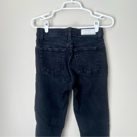 Re/Done Originals Faded Black High Rise Ankle Crop Jeans Size 27 - Picture 7 of 9
